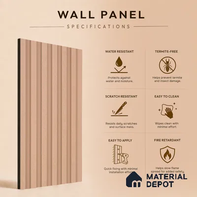 Oak Brown Patterned Look PN 07076 9.5 ft x 4.9 inch Charcoal Panel - 10 mm | Suitable for Feature Wall, TV Unit & Living Room | Width is Subjected to 5% Variation