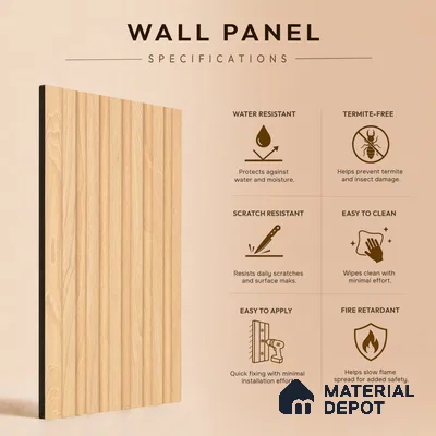 Wooden Look PN 07097 10 ft x 4.9 inch Charcoal Panel - 6 mm | Suitable for Feature Wall, TV Unit & Living Room | Width is Subjected to 5% Variation