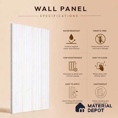 Frosty White Marble Look PN 07386 8 ft x 9.6 inch PVC Panel - 10 mm | Suitable for Living Room, Bedroom & Office | Width is Subjected to 5% Variation