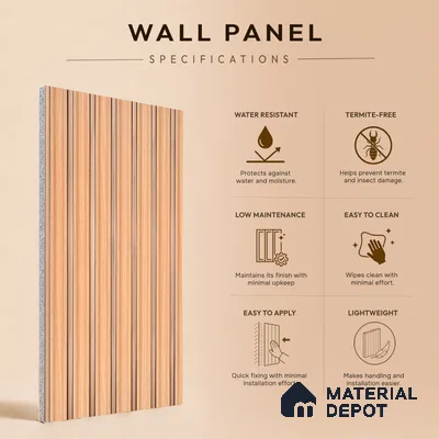 Wooden Look PN 07389 8 ft x 9.6 inch PVC Panel - 10 mm | Suitable for Living Room, Bedroom & Office | Width is Subjected to 5% Variation