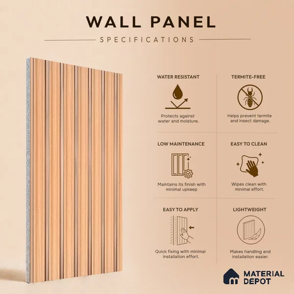 Wooden Look PN 07389 8 ft x 9.6 inch PVC Panel - 10 mm | Suitable for Living Room, Bedroom & Office | Width is Subjected to 5% Variation