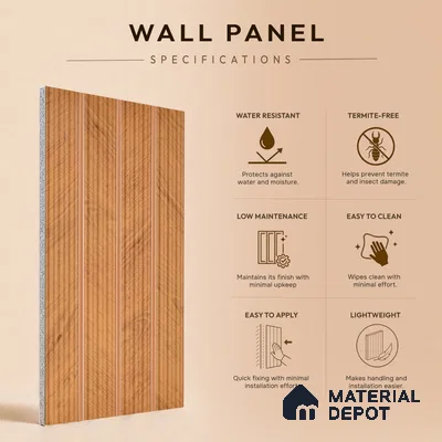 Wooden Look PN 07391 8 ft x 9.6 inch PVC Panel - 10 mm | Suitable for Living Room, Bedroom & Office | Width is Subjected to 5% Variation