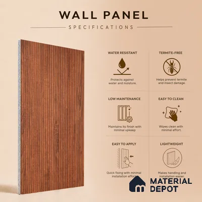 Wooden Look PN 07407 8 ft x 12 inch PVC Panel - 10 mm | Suitable for Living Room, Bedroom & Office | Width is Subjected to 5% Variation