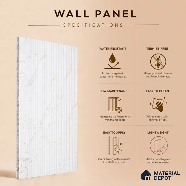 Wooden Look PN 07410 8 ft x 12 inch PVC Panel - 10 mm | Suitable for Living Room, Bedroom & Office | Width is Subjected to 5% Variation