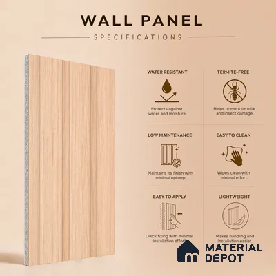 Wooden Look PN 07458 8 ft x 4.8 inch PVC Panel - 10 mm | Suitable for Living Room, Bedroom & Office | Width is Subjected to 5% Variation