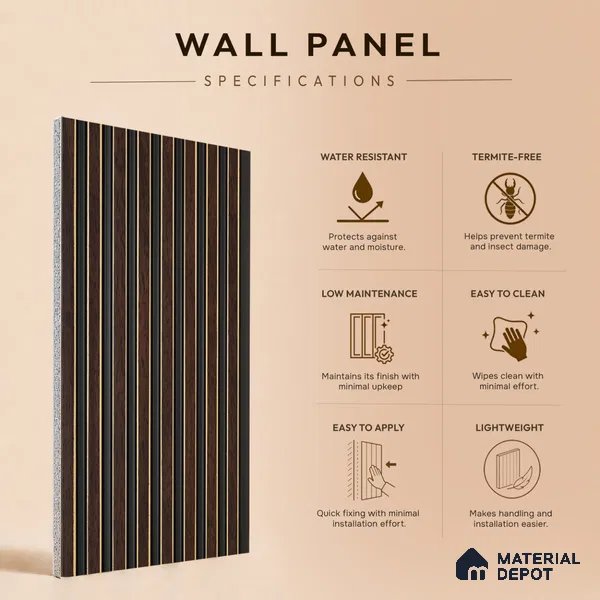 Wooden Look PN 07471 8 ft x 4.8 inch PVC Panel - 10 mm | Suitable for Living Room, Bedroom & Office | Width is Subjected to 5% Variation