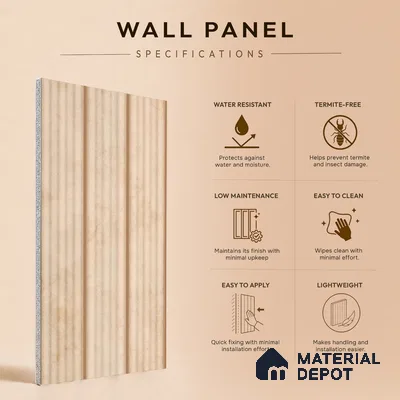 Wooden Look PN 07506 8 ft x 6 inch PVC Panel - 10 mm | Suitable for Living Room, Bedroom & Office | Width is Subjected to 5% Variation