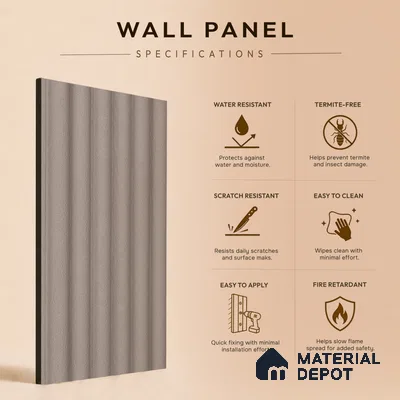 Basalt Grey Plain Colour Look PN 07604 9.5 ft x 4.9 inch Charcoal Panel - 12 mm | Suitable for Feature Wall, TV Unit & Living Room | Width is Subjected to 5% Variation