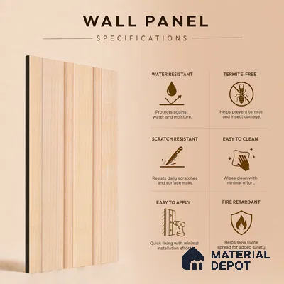 Wooden Look PN 07702 9.1 ft x 4.9 inch Charcoal Panel - 12 mm | Suitable for Living Room, Bedroom & TV Cabinet | Width is Subjected to 5% Variation