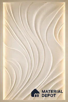Ripple Curve  9.1 ft x 4 ft CNC Made HDHMR Panel - 30 mm