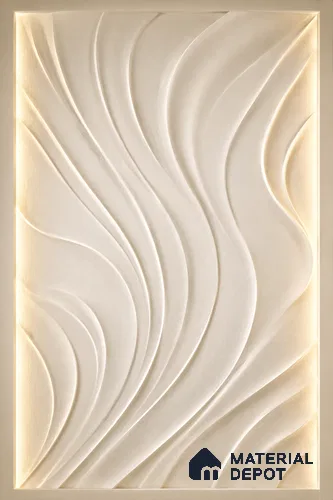 Ripple Curve 9.1 ft x 4 ft CNC Made HDHMR Panel - 30 mm