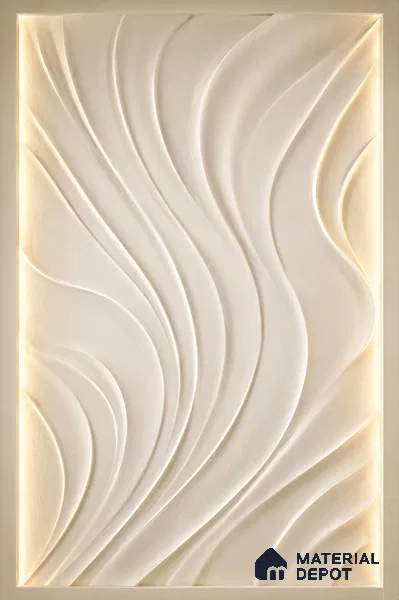 Ripple Curve 9.1 ft x 4 ft CNC Made HDHMR Panel - 30 mm