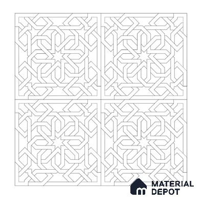 Royal Jali Pattern Wall 9.4 ft x 3 ft CNC Made HDHMR Panel - 12 mm