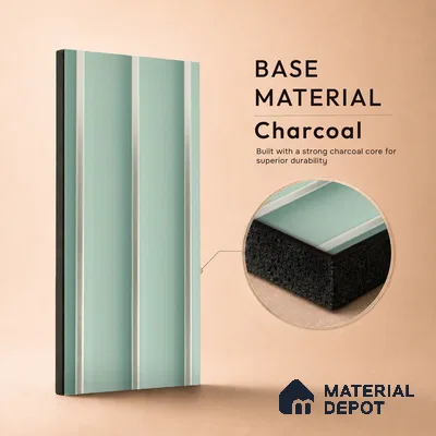 Blue Plain Colour Louver PN 05295 8 ft x 4.9 inch Charcoal Panel - 12 mm | Suitable for Feature Wall, TV Unit & Living Room | Width is Subjected to 5% Variation