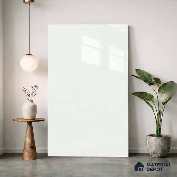 Fluted Solid Color Look LM 23456 (A GLT 02) Soft Vanilla 8 ft x 4 ft Glittery Flute High Gloss Finish Decorative Laminate - 1 mm | Suitable for TV Unit, Wardrobe, Kitchen Cabinets
