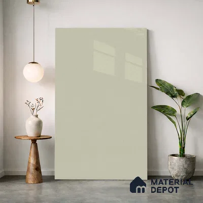 Fluted Solid Color Look LM 23457 (A GLT 03) Sandy Dune 8 ft x 4 ft Glittery Flute High Gloss Finish Decorative Laminate - 1 mm | Suitable for TV Unit, Wardrobe, Kitchen Cabinets