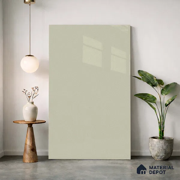 Fluted Solid Color Look LM 23457 (A GLT 03) Sandy Dune 8 ft x 4 ft Glittery Flute High Gloss Finish Decorative Laminate - 1 mm | Suitable for TV Unit, Wardrobe, Kitchen Cabinets