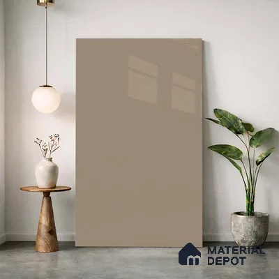 Fluted Solid Color Look LM 23458 (A GLT 08) Rosy Peach 8 ft x 4 ft Glittery Flute High Gloss Finish Decorative Laminate - 1 mm | Suitable for TV Unit, Wardrobe, Kitchen Cabinets