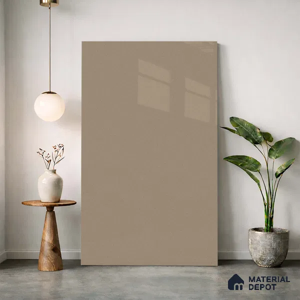 Fluted Solid Color Look LM 23458 (A GLT 08) Rosy Peach 8 ft x 4 ft Glittery Flute High Gloss Finish Decorative Laminate - 1 mm | Suitable for TV Unit, Wardrobe, Kitchen Cabinets