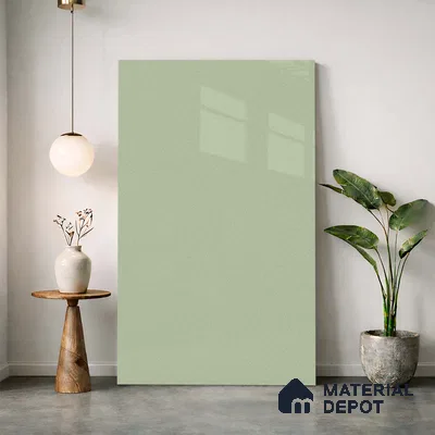 LM 23462 (A GLT 04) Lush Mint 8 ft x 4 ft Glittery Flute High Gloss Finish Decorative Laminate - 1 mm | Suitable for Living Room, Kitchen, Office