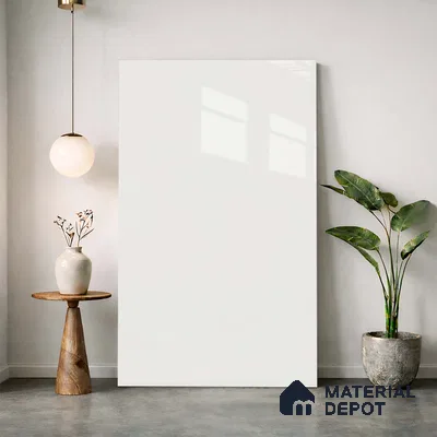 LM 23474 (HG 406) Off White 8 ft x 4 ft High Gloss Finish Decorative Laminate - 1 mm | Suitable for Living Room, Kitchen, Office