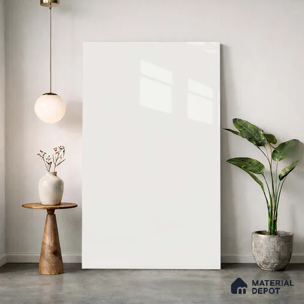 LM 23474 (HG 406) Off White 8 ft x 4 ft High Gloss Finish Decorative Laminate - 1 mm | Suitable for Living Room, Kitchen, Office