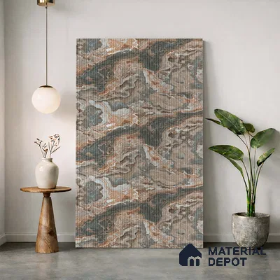 Marble Fluted Look LM 23501 Wenge Wood 8 ft x 4 ft Bamboo Bliss Finish Decorative Laminate - 1 mm | Suitable for TV Unit, Wardrobe, Kitchen Cabinets