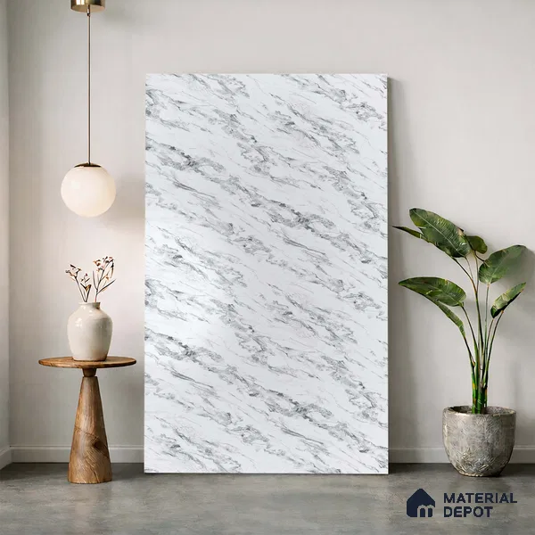LM 23506 (AT 07 7283) Calacatta Cloud 8 ft x 4 ft Aurora Twilight Finish Decorative Laminate - 1 mm | Suitable for TV Unit, Wardrobe, Kitchen Cabinets