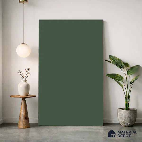 LM 23532 (SMT 415) Satin Olive 8 ft x 4 ft Super Matte Finish Decorative Laminate - 1 mm | Suitable for Living Room, Kitchen, Office