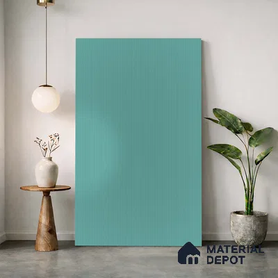 Fluted Solid Color Look LM 23533 (MF 430) Sky Blue 8 ft x 4 ft Micro Fluted Finish Decorative Laminate - 1 mm | Suitable for TV Unit, Wardrobe, Kitchen Cabinets