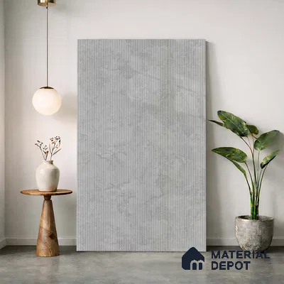 Marble Fluted Look LM 23553 Moonstone 8 ft x 4 ft Glittery Flute Finish Decorative Laminate - 1 mm | Suitable for TV Unit, Wardrobe, Kitchen Cabinets