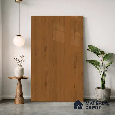 Wooden Look LM 23560 (HG 7124) Autumn Oak 8 ft x 4 ft High Gloss Finish Decorative Laminate - 1 mm | Suitable for TV Unit, Wardrobe, Kitchen Cabinets