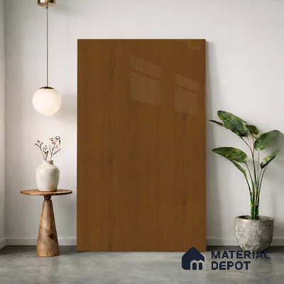Wooden Look LM 23561 (HG 7125) Cinnamon Spice 8 ft x 4 ft High Gloss Finish Decorative Laminate - 1 mm | Suitable for TV Unit, Wardrobe, Kitchen Cabinets