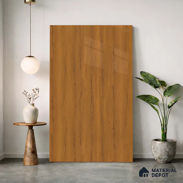 Wooden Look LM 23563 (HG 7252) Shadowed Walnut 8 ft x 4 ft High Gloss Finish Decorative Laminate - 1 mm | Suitable for TV Unit, Wardrobe, Kitchen Cabinets
