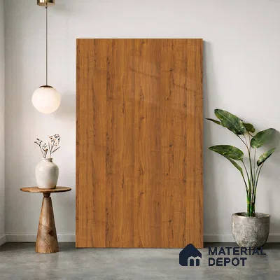 Wooden Look LM 23566 (HG 7116) SunDappled Oak 8 ft x 4 ft High Gloss Finish Decorative Laminate - 1 mm | Suitable for TV Unit, Wardrobe, Kitchen Cabinets