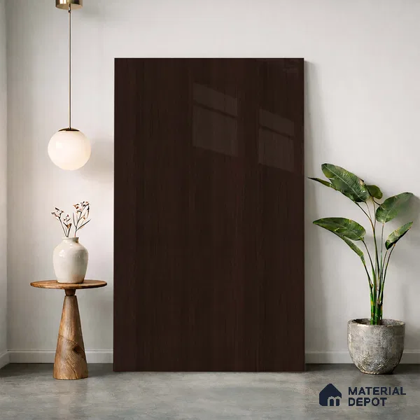 Wooden Look LM 23571 Wenge Wood 8 ft x 4 ft High Gloss Finish Decorative Laminate - 1 mm | Suitable for TV Unit, Wardrobe, Kitchen Cabinets