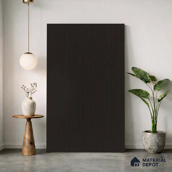 Fluted Solid Color Look LM 23591 (MF 917) Plum Royale 8 ft x 4 ft Micro Fluted Finish Decorative Laminate - 1 mm | Suitable for TV Unit, Wardrobe, Kitchen Cabinets