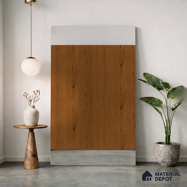 Wooden Look LM 23595 Autumn Oak 8 ft x 4 ft Autumn Weave Finish Decorative Laminate - 1 mm | Suitable for TV Unit, Wardrobe, Kitchen Cabinets