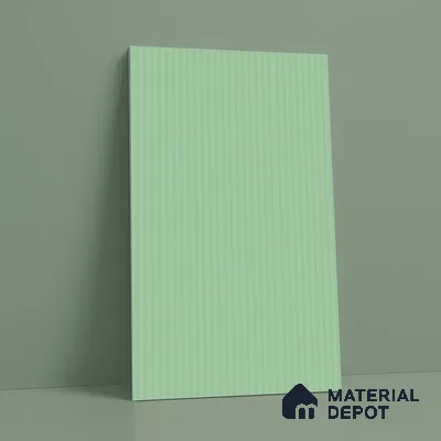 Mint Green Fluted Solid Color LM 18332 8 ft x 4 ft Texture Finish Decorative Laminate - 1.25 mm | Suitable for TV Unit,Wardrobe, Kitchen Cabinets