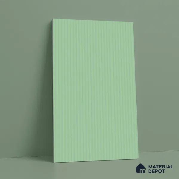 Mint Green Fluted Solid Color LM 18332 8 ft x 4 ft Texture Finish Decorative Laminate - 1.25 mm | Suitable for TV Unit,Wardrobe, Kitchen Cabinets