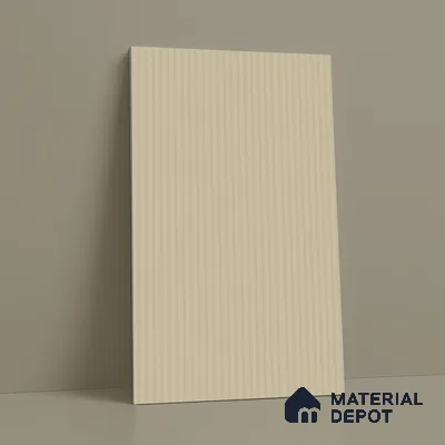 Light Beige Fluted Solid Color LM 18334 8 ft x 4 ft Texture Finish Decorative Laminate - 1.25 mm | Suitable for TV Unit,Wardrobe, Kitchen Cabinets