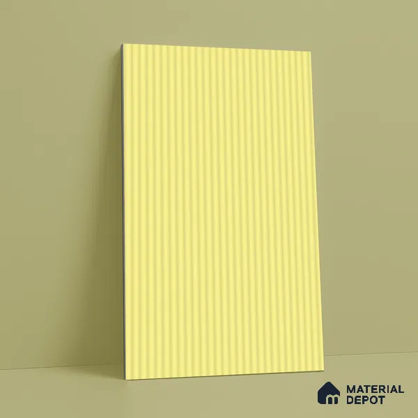 Pale Grey Fluted Solid Color LM 18336 8 ft x 4 ft Texture Finish Decorative Laminate - 1.25 mm | Suitable for TV Unit,Wardrobe, Kitchen Cabinets