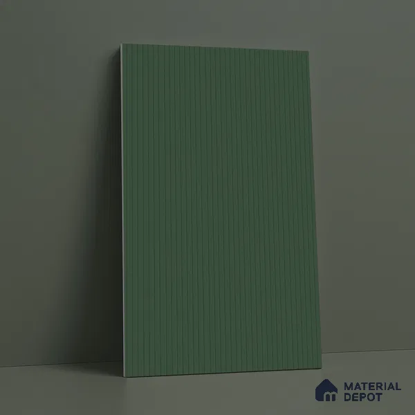 Deep Forest Green Fluted Solid Color LM 18350 8 ft x 4 ft Texture Finish Decorative Laminate - 1.25 mm | Suitable for TV Unit,Wardrobe, Kitchen Cabinets