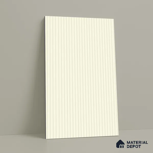 Light Beige Fluted Solid Color LM 18351 8 ft x 4 ft Texture Finish Decorative Laminate - 1.25 mm | Suitable for TV Unit,Wardrobe, Kitchen Cabinets