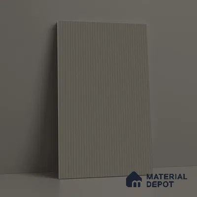 Dove Grey Fluted Solid Color LM 18353 8 ft x 4 ft Texture Finish Decorative Laminate - 1.25 mm | Suitable for TV Unit,Wardrobe, Kitchen Cabinets
