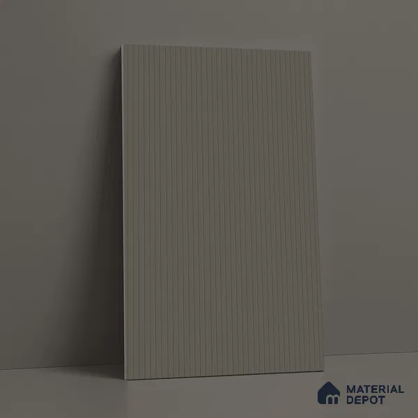 Dove Grey Fluted Solid Color LM 18353 8 ft x 4 ft Texture Finish Decorative Laminate - 1.25 mm | Suitable for TV Unit,Wardrobe, Kitchen Cabinets