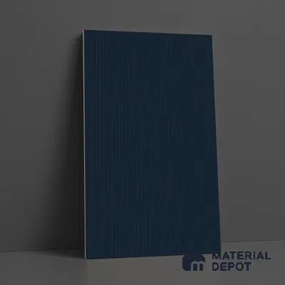 Dark Denim Blue Fluted Solid Color LM 18354 8 ft x 4 ft Texture Finish Decorative Laminate - 1.25 mm | Suitable for TV Unit,Wardrobe, Kitchen Cabinets