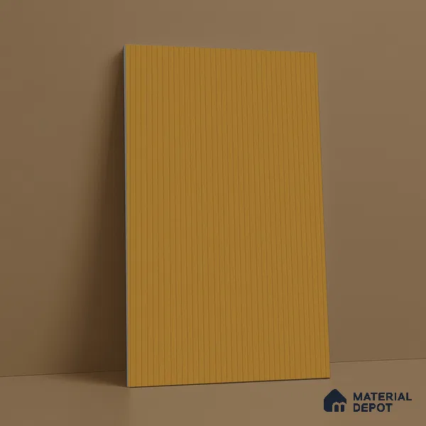 Caramel Brown Fluted Solid Color LM 18355 8 ft x 4 ft Texture Finish Decorative Laminate - 1.25 mm | Suitable for TV Unit,Wardrobe, Kitchen Cabinets