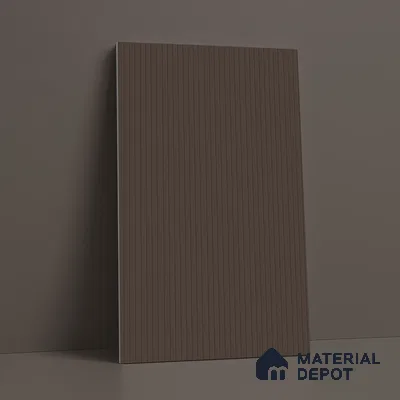 Chocolate Brown Fluted Solid Color LM 18356 8 ft x 4 ft Texture Finish Decorative Laminate - 1.25 mm | Suitable for TV Unit,Wardrobe, Kitchen Cabinets
