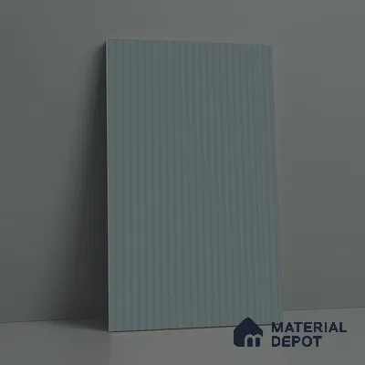 Slate Blue Fluted Solid Color LM 18366 8 ft x 4 ft Texture Finish Decorative Laminate - 1.25 mm | Suitable for TV Unit,Wardrobe, Kitchen Cabinets